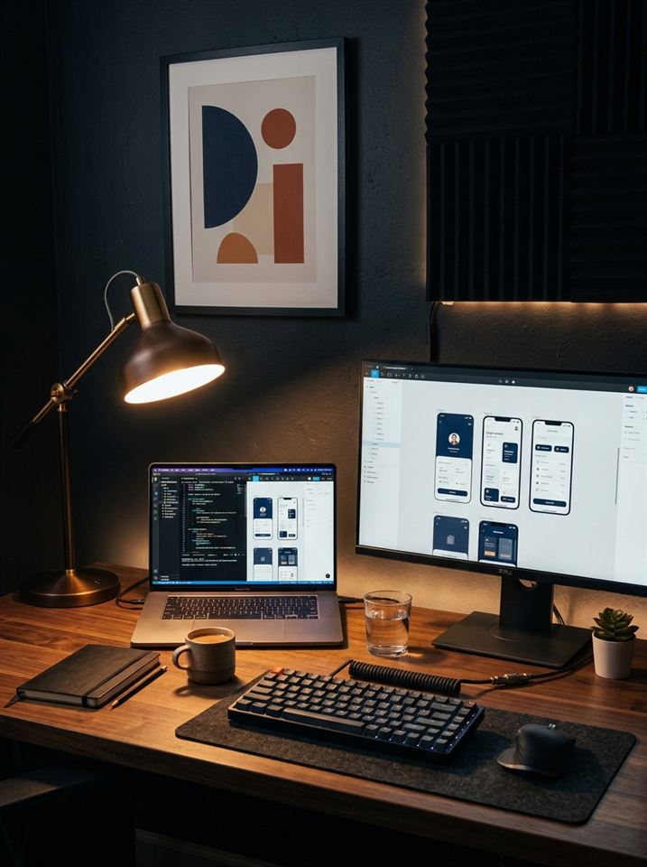 Creative digital agency studio workstation
